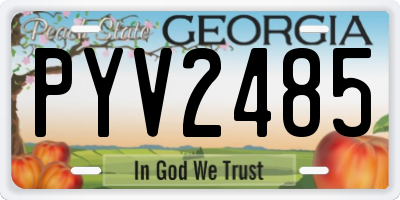 GA license plate PYV2485