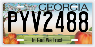 GA license plate PYV2488