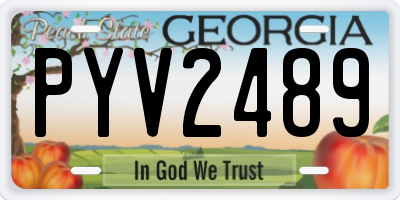 GA license plate PYV2489