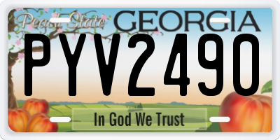 GA license plate PYV2490