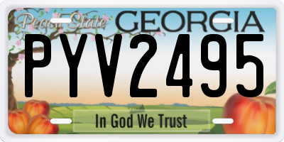GA license plate PYV2495