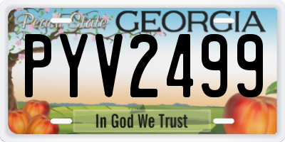 GA license plate PYV2499