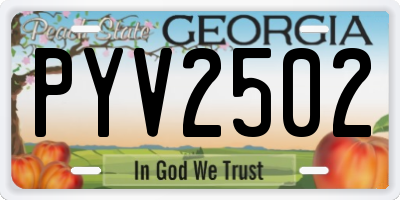 GA license plate PYV2502