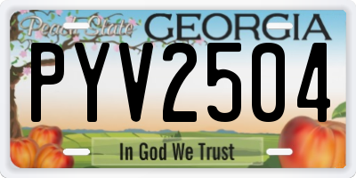 GA license plate PYV2504