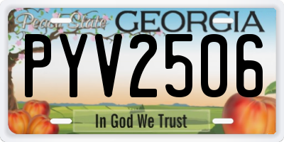 GA license plate PYV2506