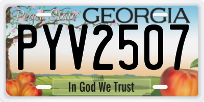 GA license plate PYV2507