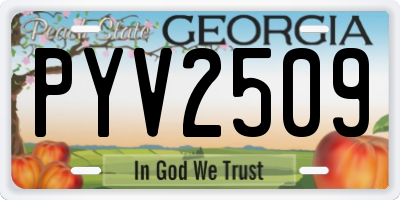 GA license plate PYV2509