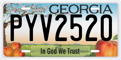 GA license plate PYV2520