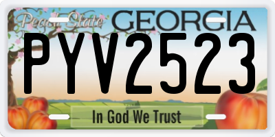 GA license plate PYV2523
