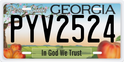 GA license plate PYV2524