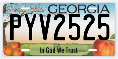 GA license plate PYV2525