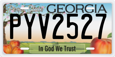 GA license plate PYV2527
