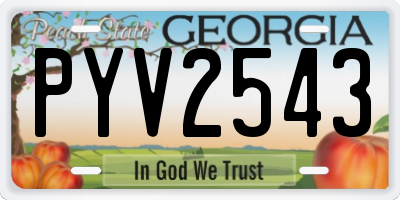 GA license plate PYV2543