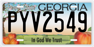 GA license plate PYV2549