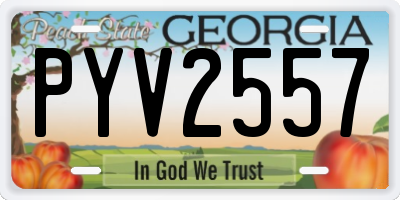 GA license plate PYV2557