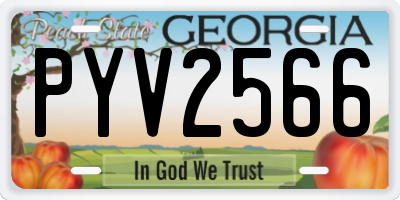GA license plate PYV2566