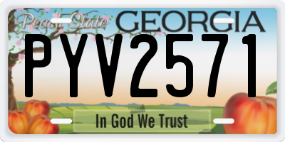 GA license plate PYV2571