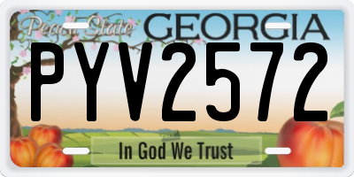 GA license plate PYV2572