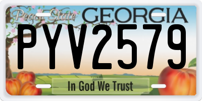 GA license plate PYV2579