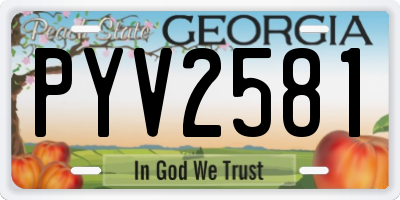 GA license plate PYV2581