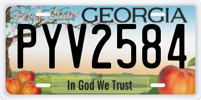 GA license plate PYV2584