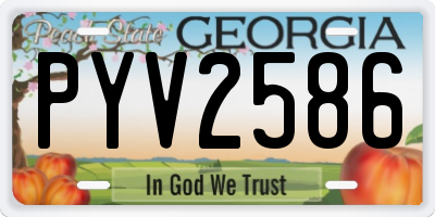 GA license plate PYV2586