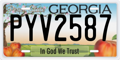 GA license plate PYV2587