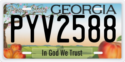 GA license plate PYV2588