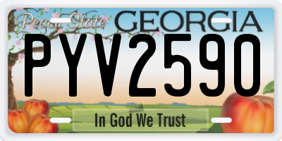 GA license plate PYV2590