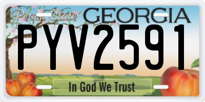 GA license plate PYV2591