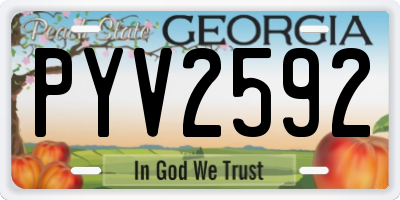 GA license plate PYV2592