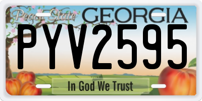 GA license plate PYV2595