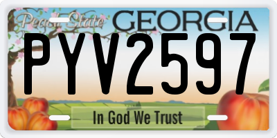 GA license plate PYV2597