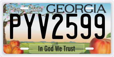 GA license plate PYV2599