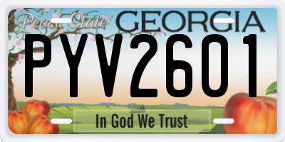 GA license plate PYV2601