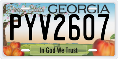GA license plate PYV2607