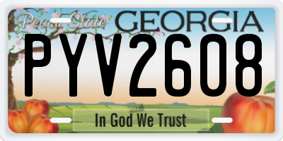 GA license plate PYV2608