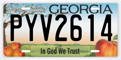 GA license plate PYV2614