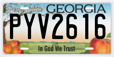 GA license plate PYV2616