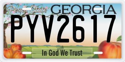 GA license plate PYV2617