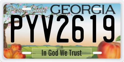 GA license plate PYV2619