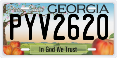 GA license plate PYV2620