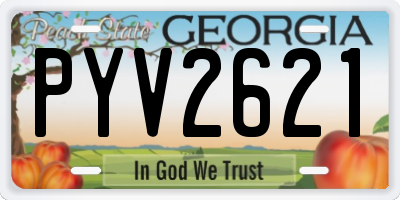 GA license plate PYV2621