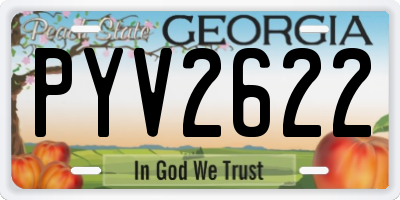 GA license plate PYV2622