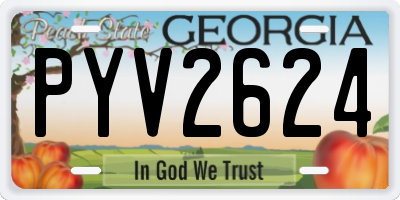 GA license plate PYV2624