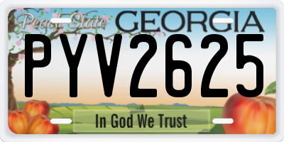 GA license plate PYV2625