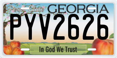 GA license plate PYV2626