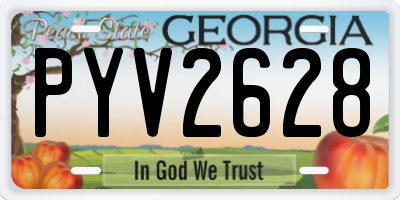 GA license plate PYV2628