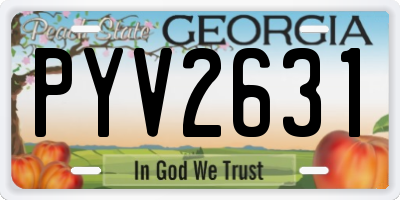 GA license plate PYV2631
