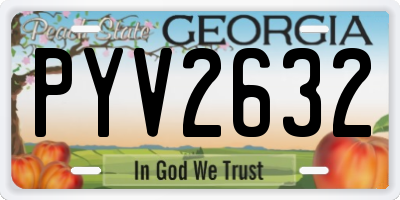 GA license plate PYV2632